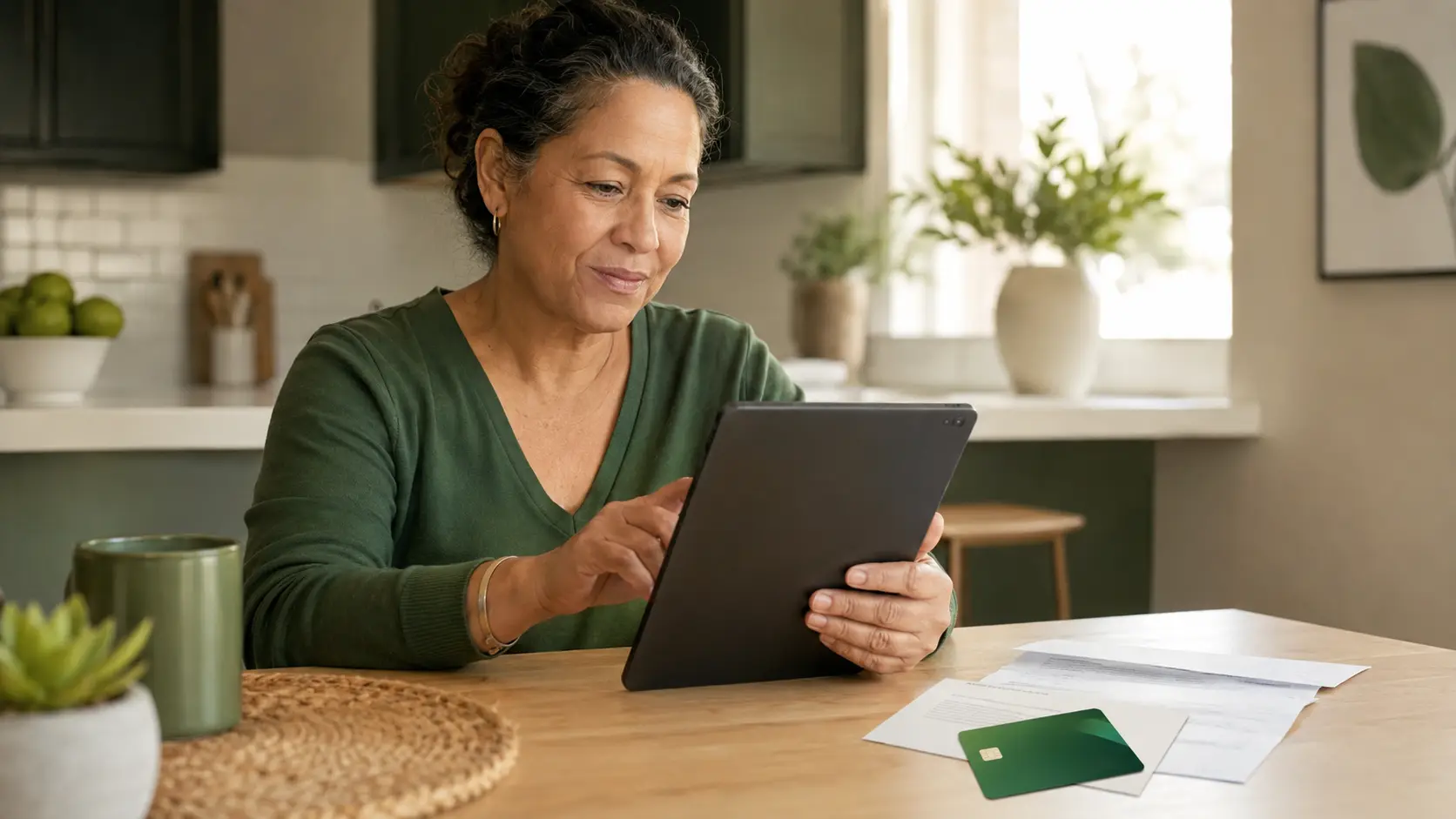 SNAP user checking free tablet with food stamps eligibility on a tablet